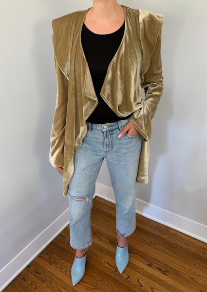 Silk Velvet Draped Duster
